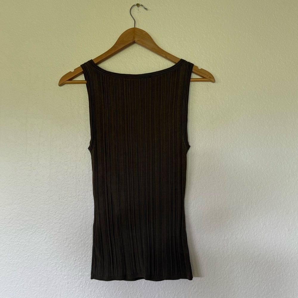 Olive green Ribbed tank top - Picture 5 of 5